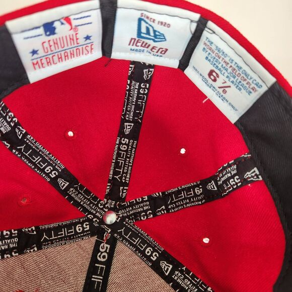 New Era 59/50 Cleveland Indians Wool Embroidered Logo Fitted Hat 6 7/8 - Picture 6 of 8